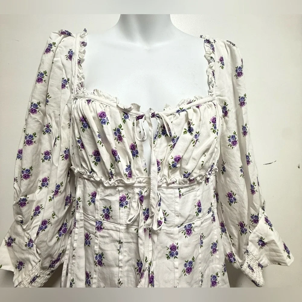 For Love & Lemons Viola Mini Dress White - Picture 4 of 13